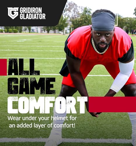 Image of Gridiron Gladiator Football Bandana - Skull Headwrap, Sports Head Wrap for Men's Workout