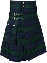 BaronHong Utility Kilts for Men Scottish Scottish Skirt with Straps and Large Cargo Pockets
