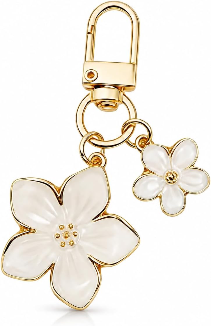 Flower Bag Charm Keychain for Women Cute Flower Keychain Purse Charm Jewelry Accessory Gifts for Handbags