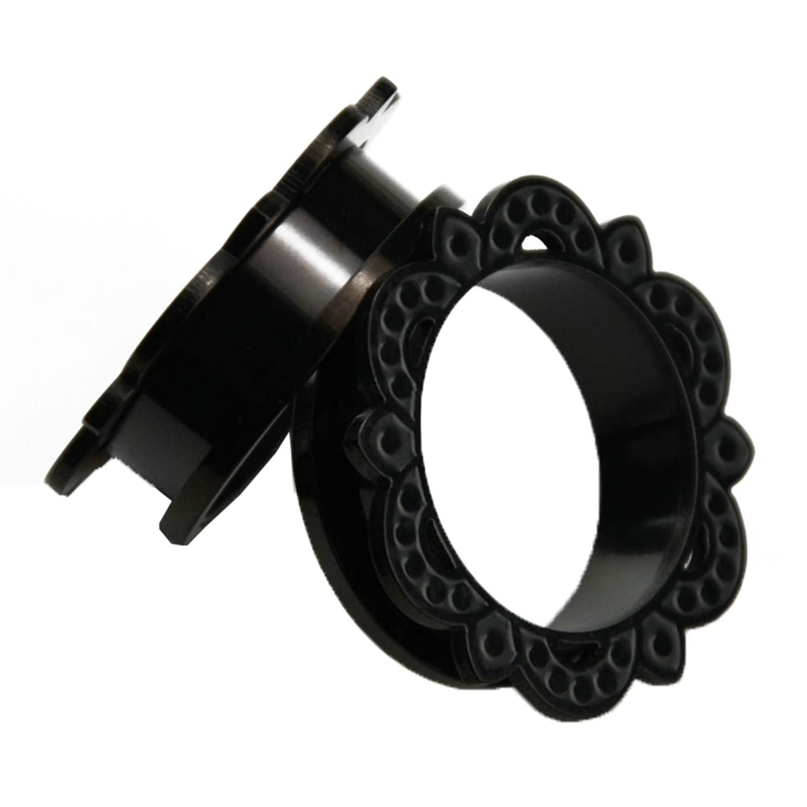 Daesar Ohrringe Tunnel 12-26MM, Ohr Plug Blume mit Schraubverschluss Piercing Tunnel Edelstahl Ohr Expander Set