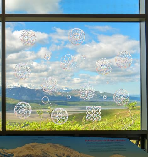 Image of Rainbow Window Stickers, 18 Pcs Prism Window Cling for Windows Bird Deterrent, Sun Catcher Sticker (2 Sheets)