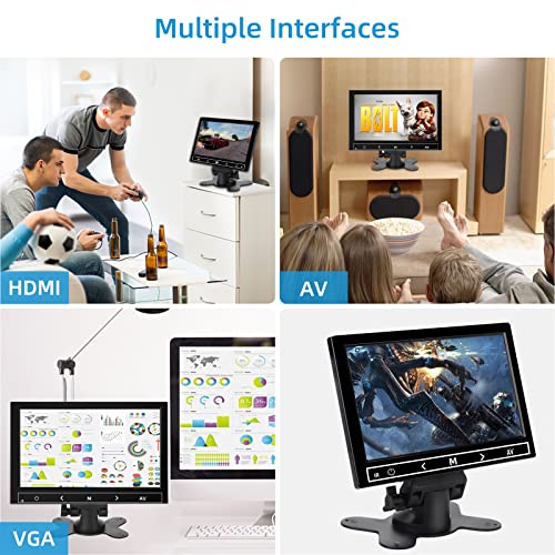 7 Inch Small Monitor, Raspberry Pi Monitor Built-In Speakers, Mini Monitor 1024 X 600, Hdmi Monitor 60 Hz, 5Ms, Ips Screen Display W/Remote Control, Hdmi Vga Av Bnc Input, Computer Monitor,Pc Monitor #TOP5