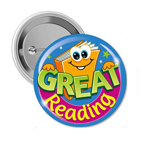10 Great Reader Comprehension Childrens Pupils Smiley Motivational School Praise Teachers Reward Badges 38mm Primary Teaching Services