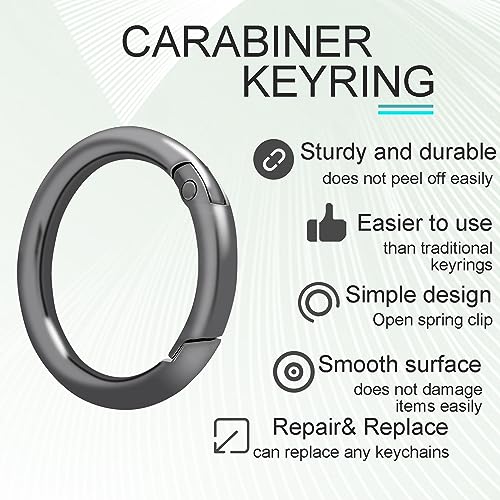 Image of 10 Pack 1-1 /4Inch Trigger Spring O Rings, Metal Round Carabiner Clip Snap Hook, Spring Keyring Buckles for Replacement Purse Strap, Paracord Lanyard Clips, Keychain Rings Hardware DIY Crafts Making