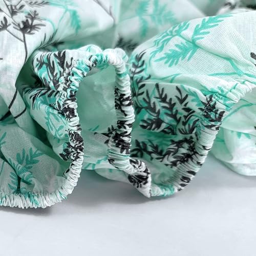 Image of Divine Casa 144 TC 100% Cotton Floral Print Elastic Fitted Bedsheets Double Bed | Ultrasoft Queen Size Elastic Fitted Bedsheets - 78 x 72 inches