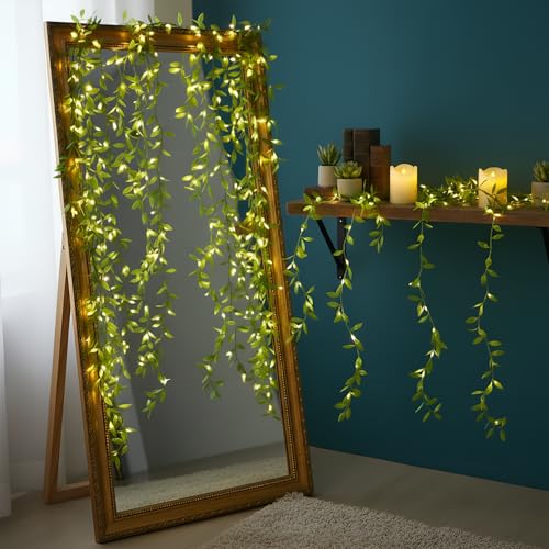 Durga Puja: Traditional vs Contemporary Decor 68 GIGAWATTS 200 LEDs Artificial Leaf Curtain String Light with 8 Mo...