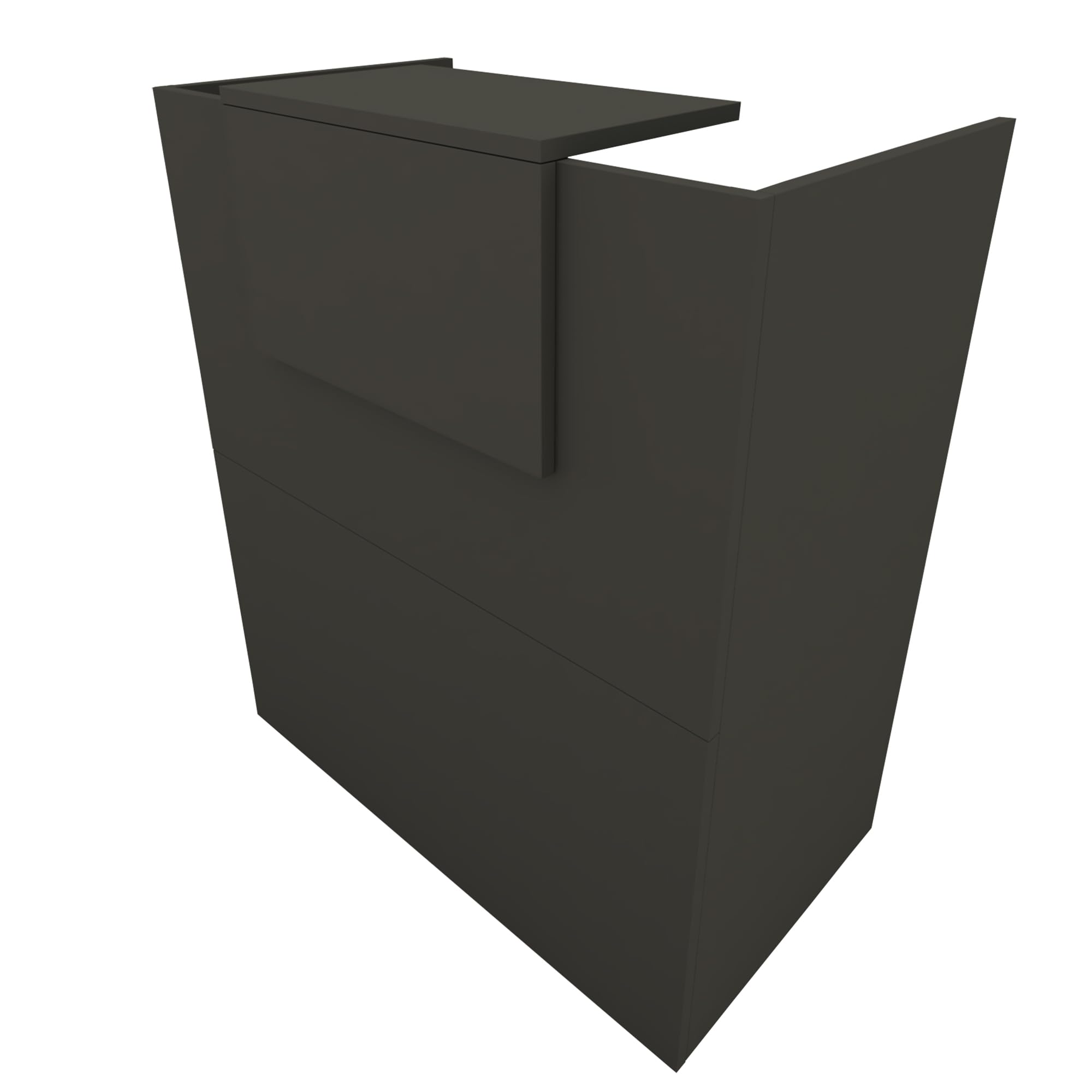 Henor Bancone Reception Oja. 100 x 50 x 107 cm. Legno Con tavolo interno. Ideale per ufficio, reception, attenzione, commercio. Grafite Opaco