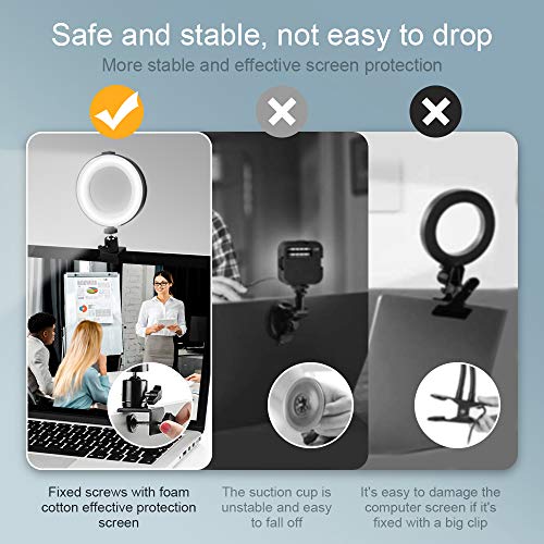 Ringlicht Laptop,Beleuchtungsset Videokonferenz Licht Selfie Ringlampe mit Clip, dimmbare Leuchte für Fernarbeit… – Bild 5