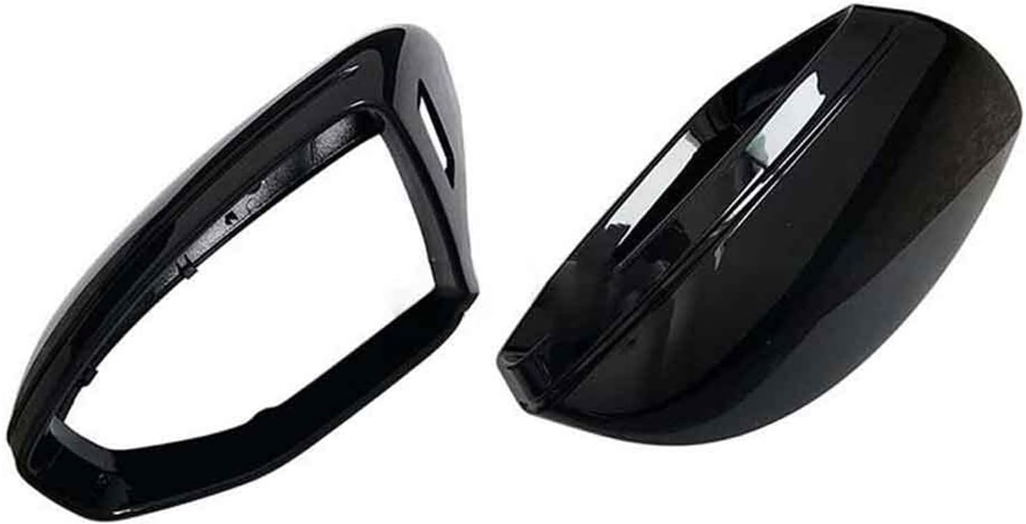 Compatible for A6 C7 S6 RS6 2012 2013 2014 2015-2020(with Side Assist) Pair Car Rear View Mirror Cover Gloss Black Rearview Mirror Cover Protection Cap