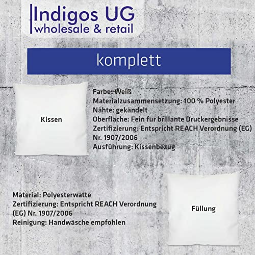 INDIGOS UG Kissen - Border Collie - Bedruckt mit Hund und Kissenfüllung - Geschenkidee - Kopfkissen - Ruhekissen - Hundekissen - für Bett Körbchen und Couch Schlafplatz