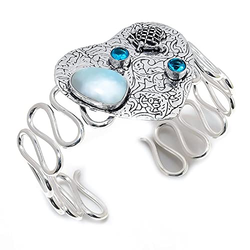 Bracelet Larimar bleu ajustable pour illuminer vos tenues d'été au quotidien