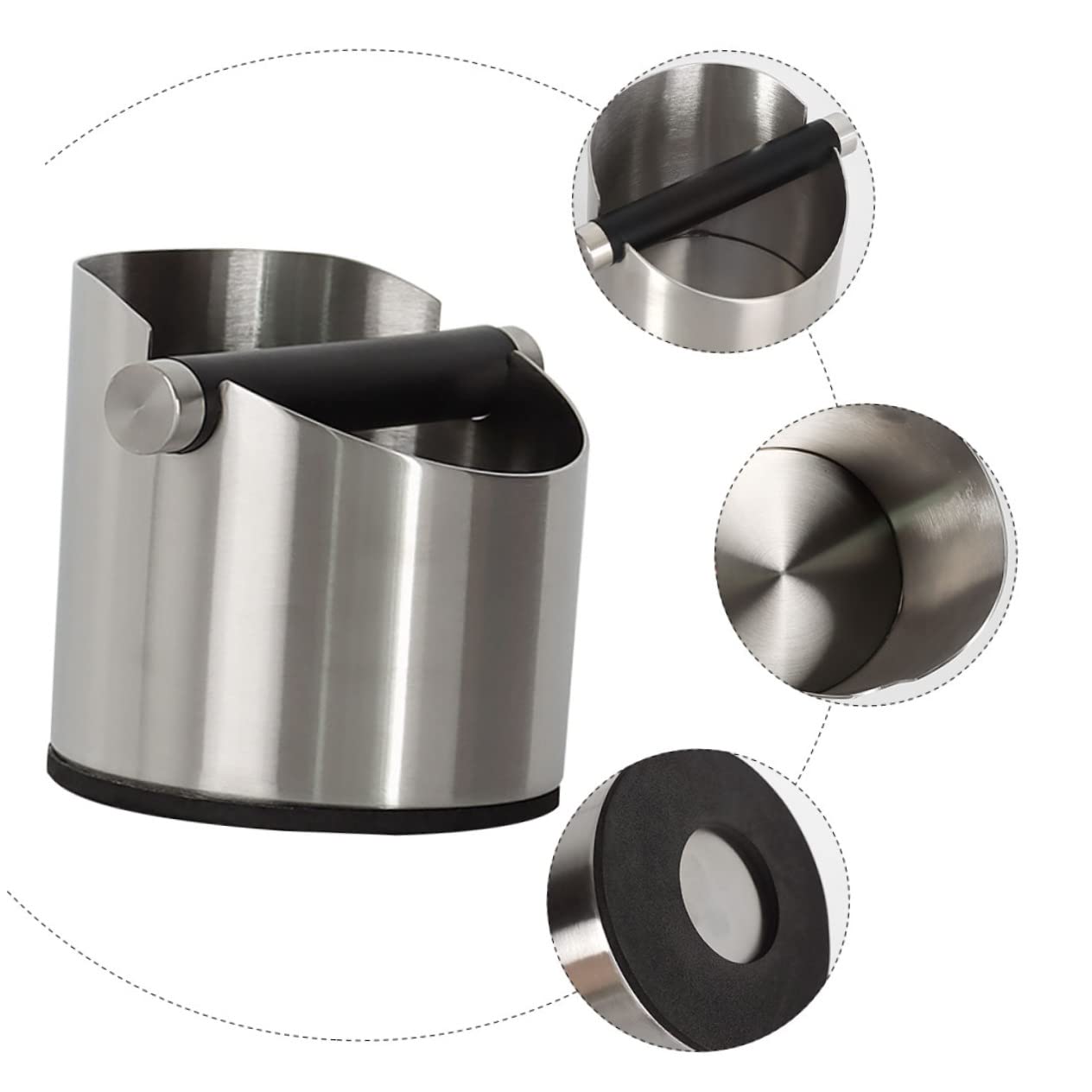 Secchiello per Fondi Caffè in Acciaio Inox Argento Capiente