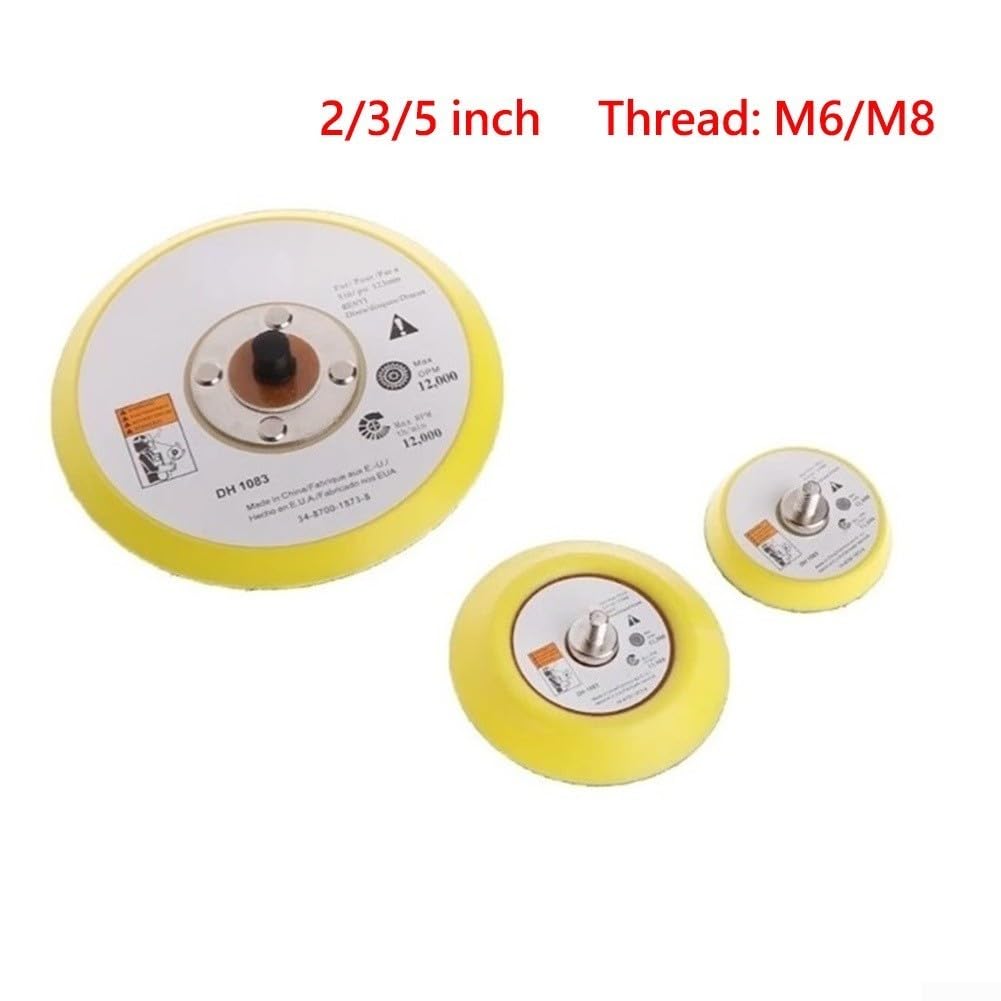 Platorello di supporto per sistemi di levigatura pneumatica con attacco filettato M6 e M8 (12,7 cm) di diametro 5,1 cm, 7,6 cm