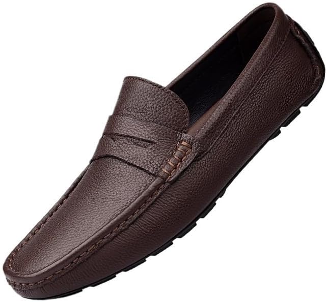 HBJWOV Shoes Men's Fashionable Slip-on Loafers Comfortable Round-Toe Soft-Soled Oxford Shoes for Driving Shopping Working Men Versatile Casual Shoes
