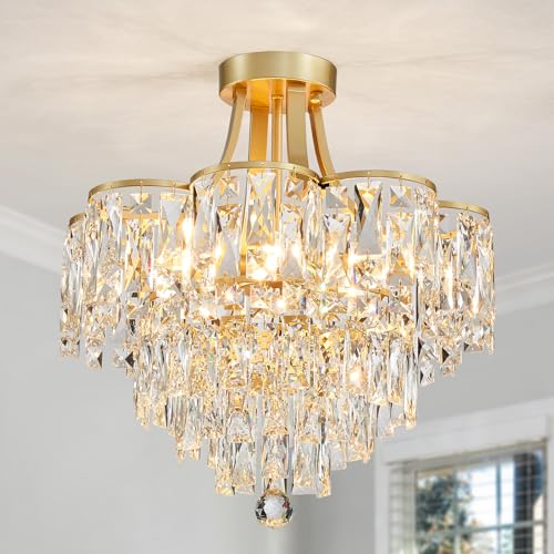 WUZUPS Crystal Chandelier Plafonnier encastré Luminaire moderne pour Chambre à coucher Hallway Bar...