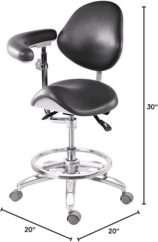 Miniatura 2 de Silla de silla de montar taburete de oficina Dentist's Doctor's Assistant's Deluxe Chair PU Leather