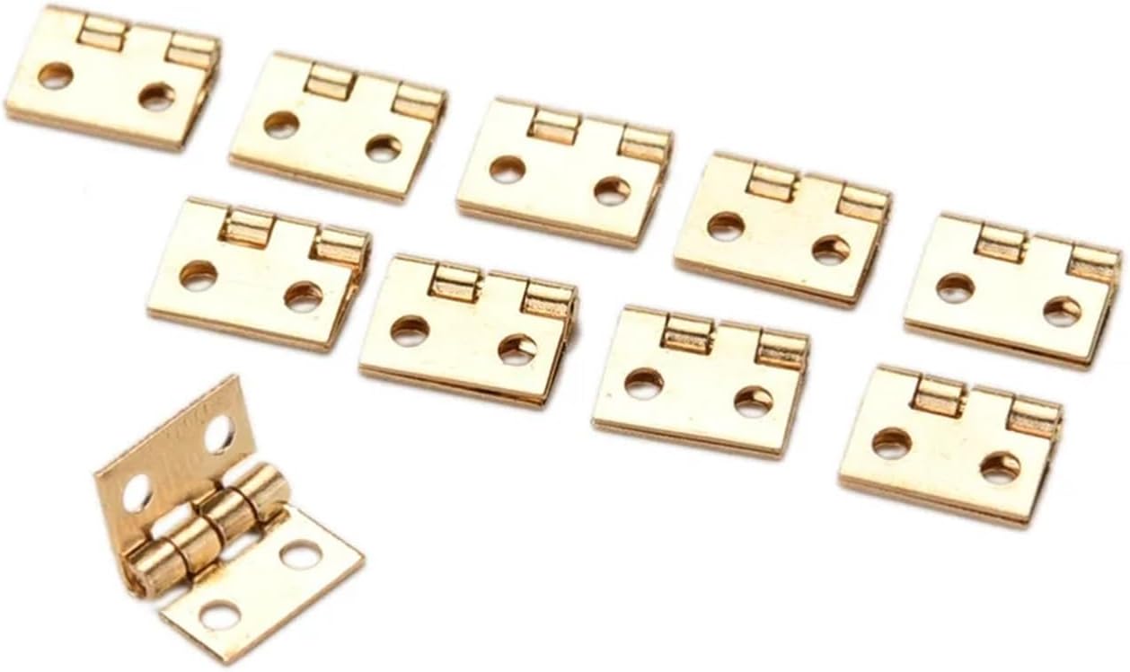 10pcs 10 * 8MM Mini Cabinet Drawer Hinge Butt Hinge Copper 4pcs Small Hinge Hole Hand Tool Furniture Hardware Accessories