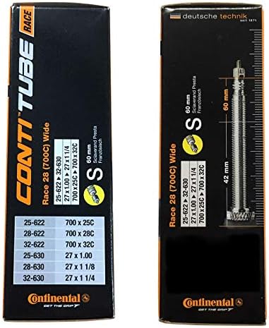 Continental Race 28 700 x 25-32c Bike Inner Tubes with Presta 60mm Valve (Set of 3),Black