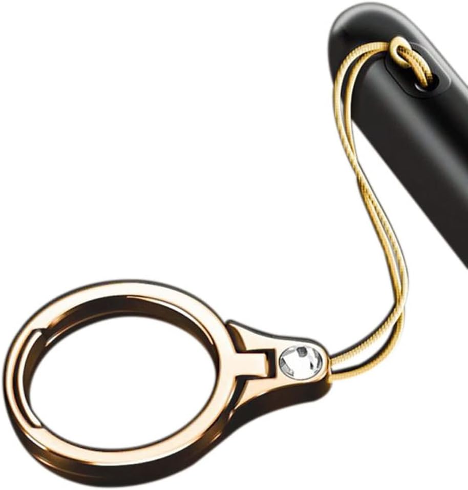 MONCA Finger Ring Strap Kickstand, Bling Cubic Phone Holder Charm for Hand Grip Lanyard Holder for iPhone loopy for Phone Case,Cell Phone,Usb,keys (Gold Ring Charm)