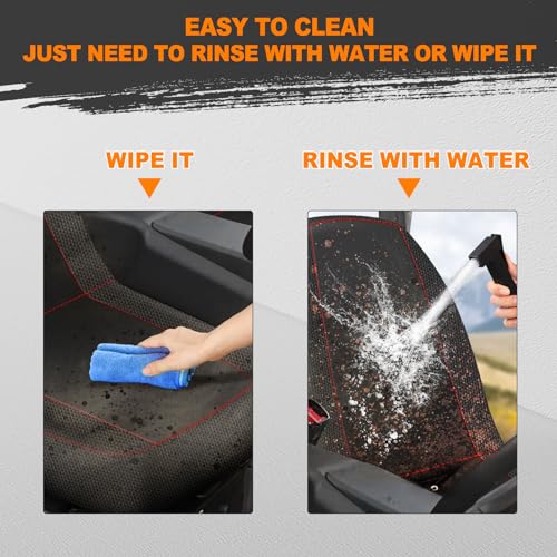 Image of BORDAN UTV Seat Cover for 2004-2021 Yamaha Rhino 700 660 450, Heavy Duty 1680D Waterproof Full Protection Outdoor Seat Cover Set(4 PCS)