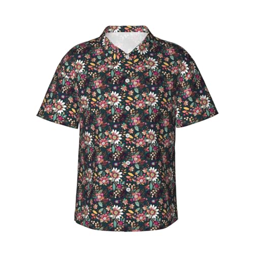 Chemise hawaïenne homme manches courtes, imprimé floral coloré pour tenue de plage décontractée