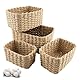 Zosenyer Aufbewahrungskorb Geflochten, 4er Stapelbarer Badezimmer Körbe Aufbewahrung, Storage Basket für Wohnzimmer Küchen Kinderzimmer Bad, Geeignet Als Windel Organizer und Besteckkorb