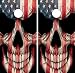 GRAPHIX Express - American Flag Cornhole Board Wrap - C22 American Flag Skull - Laminated Weatherproof Vinyl Decal - Easy Bubble-Free Application - Stickers Dimensions: 2' x 4' - Set of 2