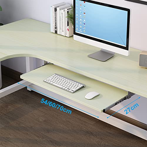 Ergonomic Under-Desk Keyboard and Mouse Sliding Tray, Maple Finish, 70 x 27 cm, Improves Posture and Reduces Eye Strain, Perfect for Home Office and Gaming.