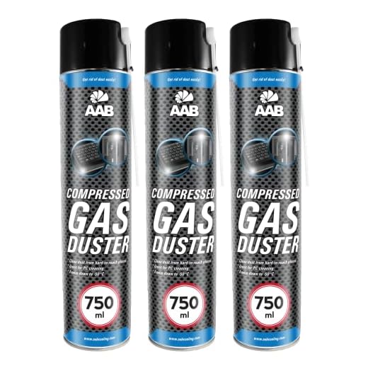 3 x AAB Botella de Aire Comprimido 750ml para Limpiar Teclados, Ordenadores, Copiadoras, Cámaras, Impresoras y Otros Equipos Eléctricos, Soplador de Aire, Eliminación de Polvo, Spray Limpiador
