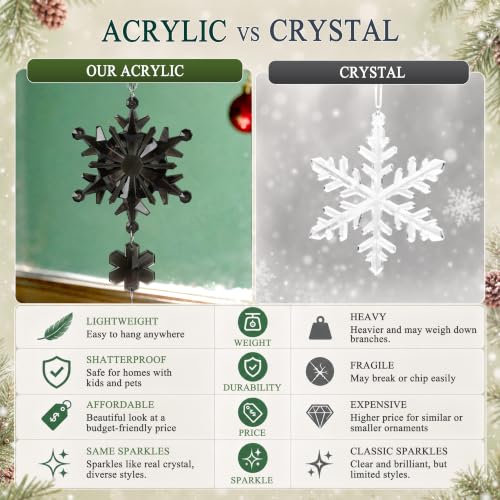 Image of Crystal Christmas Ornaments for Tree Decorations, Winter Wonderland Party