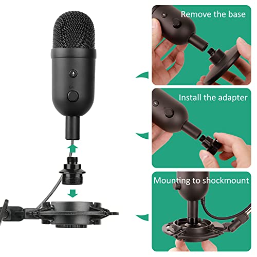 Image of Mic Boom Arm for Razer Seiren V2 X, Adjustable Microphone Arm Stand with Shock Mount, Pop Filter, Heavy Duty Table Mount Clamp and 3 /8 Female to 5 /8 Male Screw Adapter