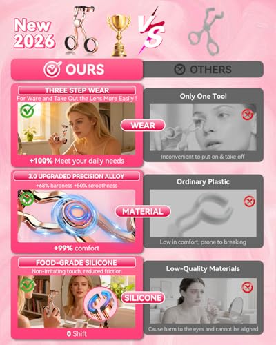Image of 2026 Upgraded Contact Lens Applicator Tool【3-Step Easy Wear】【3.0 Precision Alloy & Natural Silicone】 0 Shift, Ultra-Smooth Lens Insertion Removal Kit for Home Travel Use (Rose Gold)