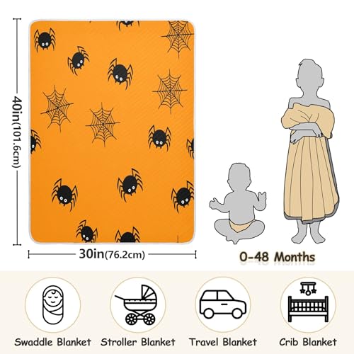 Burbuja Halloween Webs Baby Blanket for Boys Girls, Nursery Soft Warm Swaddling Receiving Baby Blankets, 30x40 in Toddler Blanket3