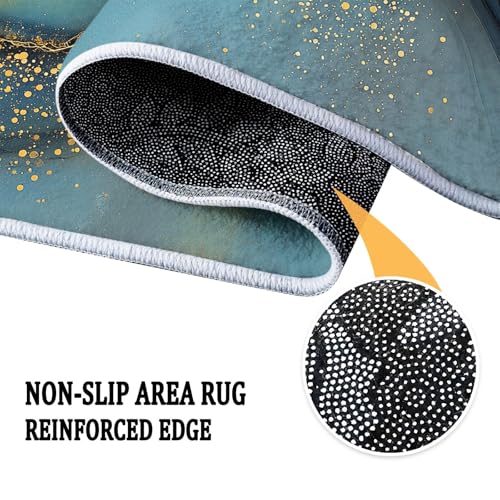 Tapis de salon moderne avec texture d'eau abstraite imprimée - 8