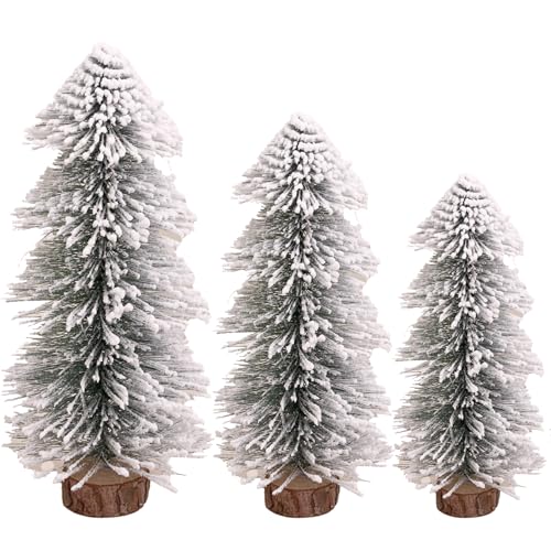 3 Pezzi Mini Alberi di Natale in Miniatura 15cm 20cm 25cm