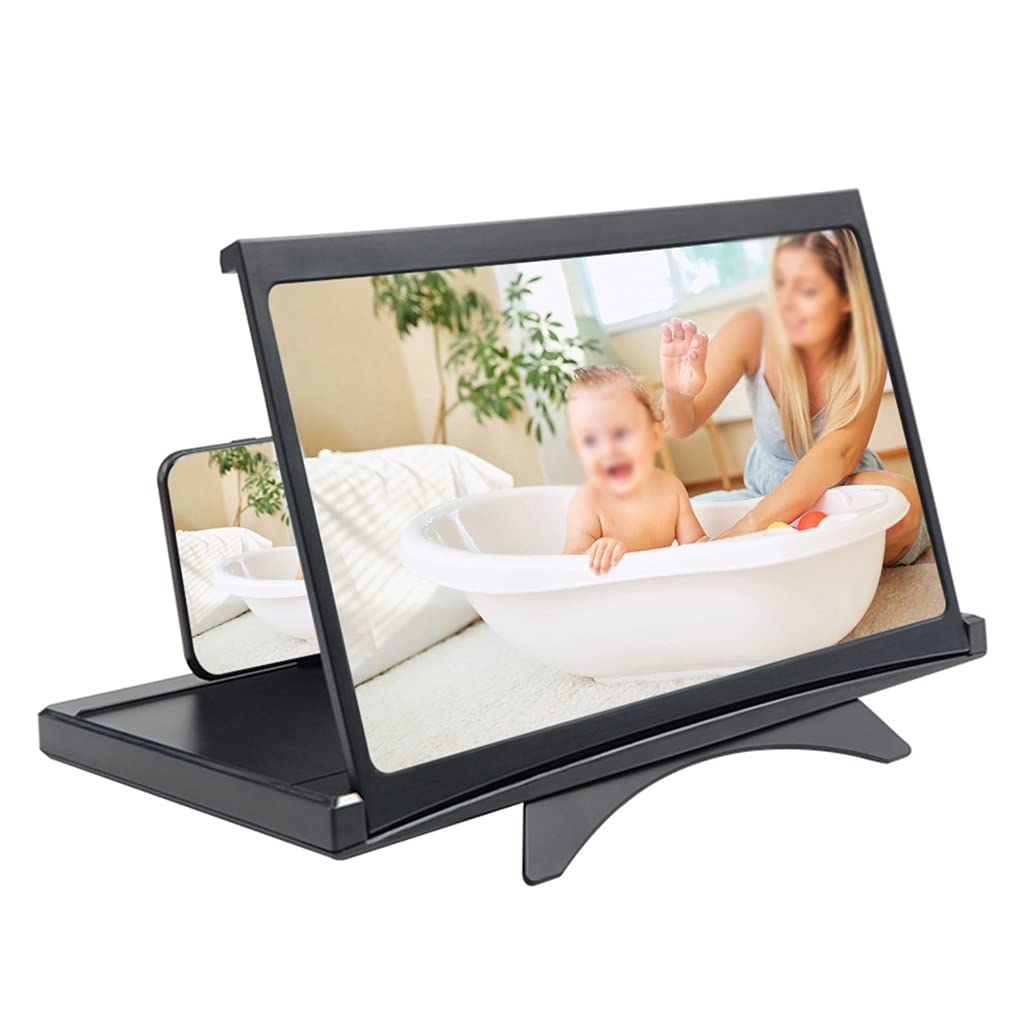 lupy ekranowe， 12-calowy wzmacniacz ekranu telefonu komórkowego 3D HD z zakrzywionym ekranem, wyświetlacz filmowy, powiększona lupa, uchwyt na smartfon