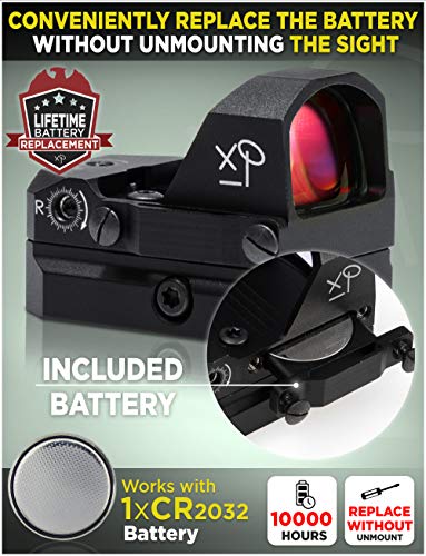 CREATIVE XP HD Red Dot Sight 3 MOA – Tactical Reflex Sight for Day & Night Time – Easy to Zero on a Glock or Rifle - Glock Mount Plate, Lifetime Battery Replacement - GlassEagle