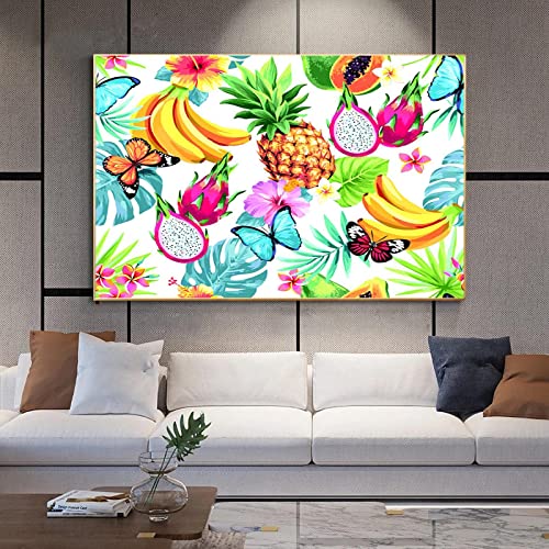 Tableau fruits colorés KEBIA pour une décoration de cuisine lumineuse et moderne en grand format