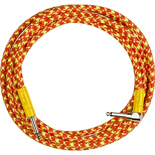 Fender Mononeon Instrument Cable, Straight/Angle, Orange/Yellow Tweed, 10Ft #TOP1