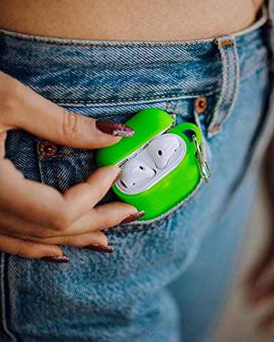 Felony Case – Soft Silicone Airpods Pro Case - Neon Green | Shockproof, 360° Protective Apple Airpods Case Cover With Keychain | Wireless Charging Compatible With Front Led Visible #TOP5