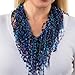 Scarf Necklaces for Women Dressy - Turquoise and Purple Scarves for Women Dressy - Travel Scarf for Woman- Travel Jewelry - Lightweight Fringe Necklace - Handmade Fashion Accessories - TA