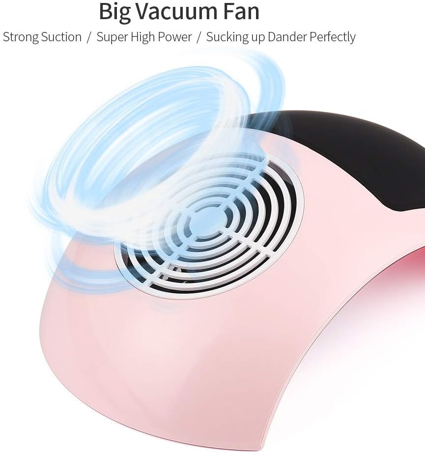 80W Nail Dust Collector Strong Power Manicure Vacuum Extractor Cleaner Suction Tools Nail Fan Machine Salon Art Acrylic Gel Nails Cleaning Equipment with 2 Dust Bags Leather Pad (White)