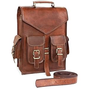 ANUENT-Handmade-Leather-Satchel-Backpack-for-Men-Leather-Messenger-Convertible-Dark-Brown-Laptop-Bag-Vintage-Rucksack-Ideal-for-Work-and-Travel ANUENT Handmade Leather Satchel Backpack for Men | Leather Messenger, Convertible Dark Brown Laptop Bag, Vintage Rucksack, Ideal for Work and Travel