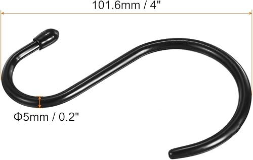 Miniatura 2 de PATIKIL Ganchos en forma de S de 5 pulgadas, paquete de 6 ganchos multiusos para colgar artículos en tu hogar, garaje, taller, color negro