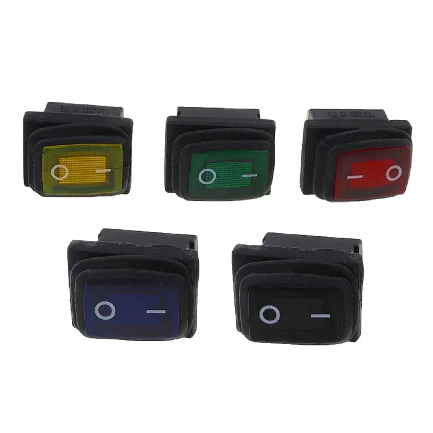 1個/5個 KCD1 トグルスイッチ 2ポジション 3ピン ライト付き/2ポジション 2ピン ライトなし セルフロックスイッチ(2p