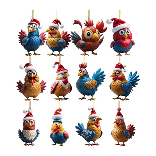 Oiseaux fantaisistes pendentif acrylique anti-stress rétroviseur