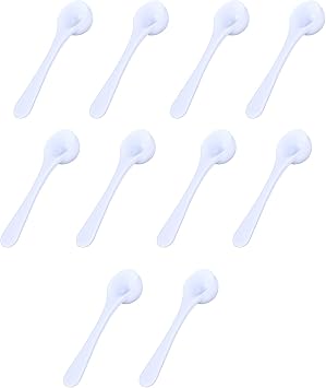 10Pack Teaspoon Measuring Spoons - Bulk Plastic Scoops for Coffee, Spice Jars - Accurate Measure for Cooking and Baking - 5 ml Capacity