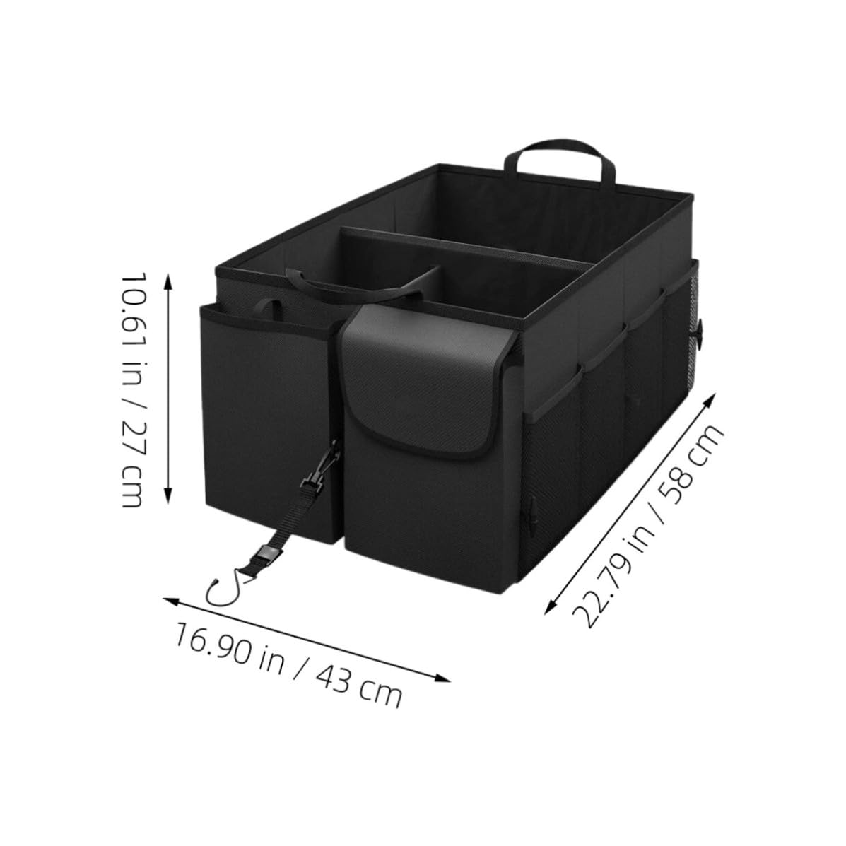 NUOBESTY Auto Kofferraum Organizer aus Oxford Stoff Vielseitiger Auto Organizer mit Mehreren Fächern und Taschen für Suv und Autozubehör