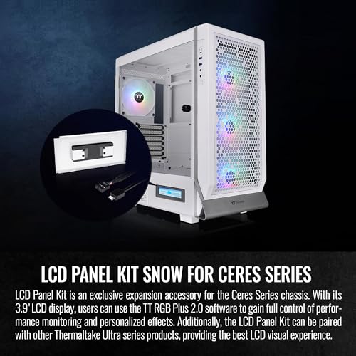 Image of Thermaltake Ceres Series Snow LCD Panel Kit, 3.9 inch LCD Display, Supported by TT RGB Plus 2.0 Software, Presents Real time Information, Easy Customization, AC-064-OO6NAN-A1
