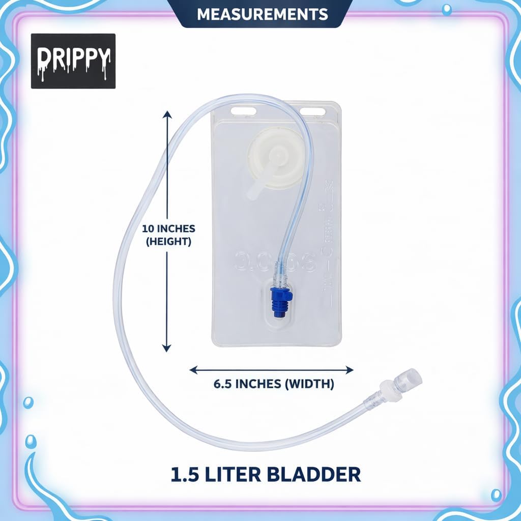 Drippy - Mini Oil Slick - Rave Hydration Pack - Hydropack Backpack for Women & Men – 1.5L Leakproof Bladder – Rave Essentials and Accessories - Hydro Pack For Music & EDM Festivals